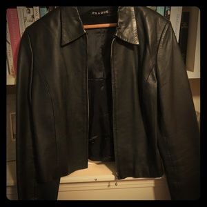 Black leather jacket